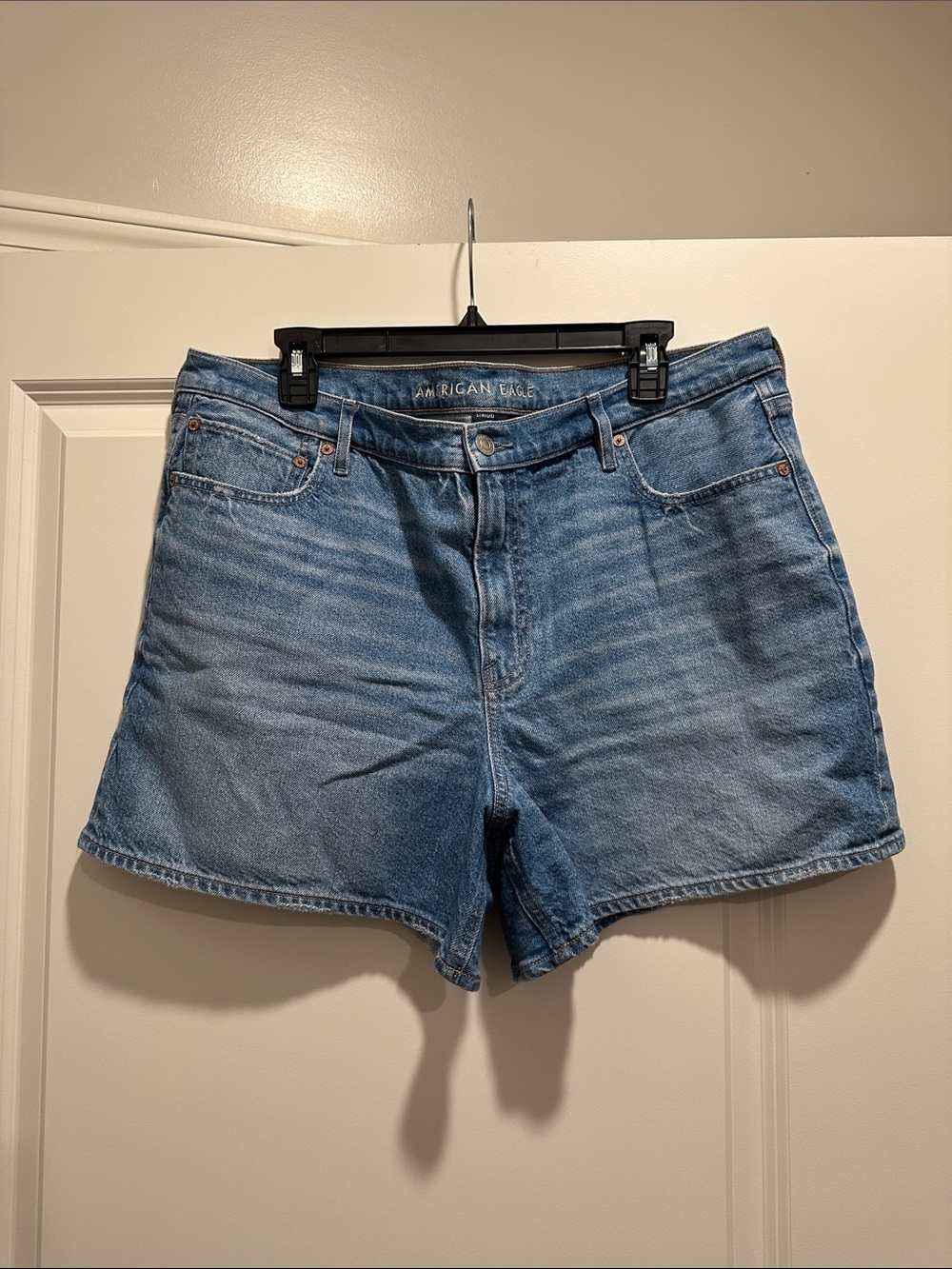 American Eagle Outfitters Medium Blue High-Rise Denim Shorts